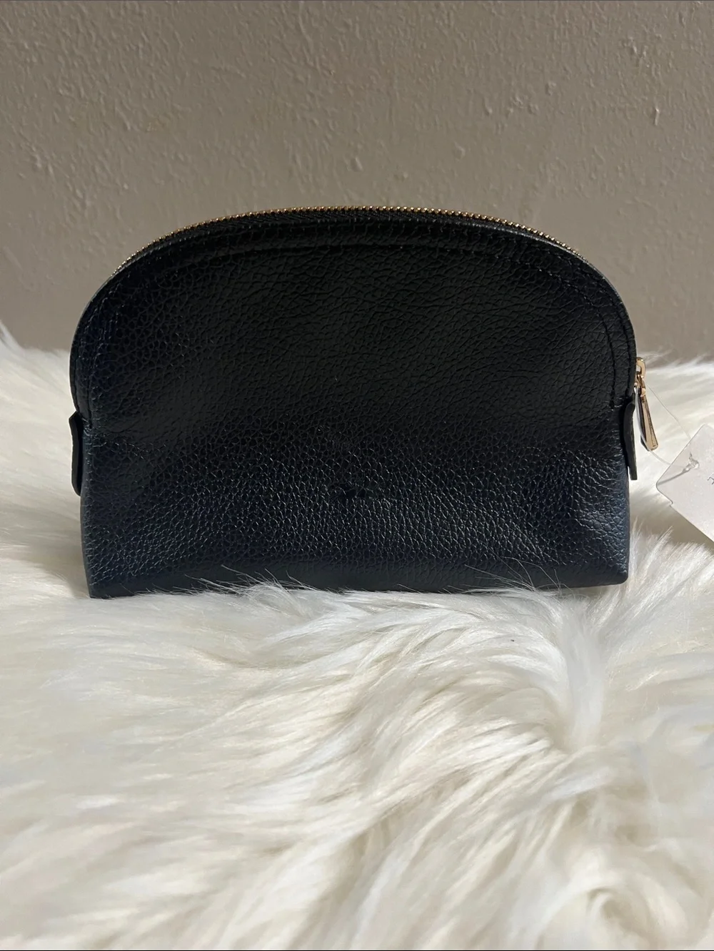 Longchamp Black le foulonne Leather Zip Cosmetic Case